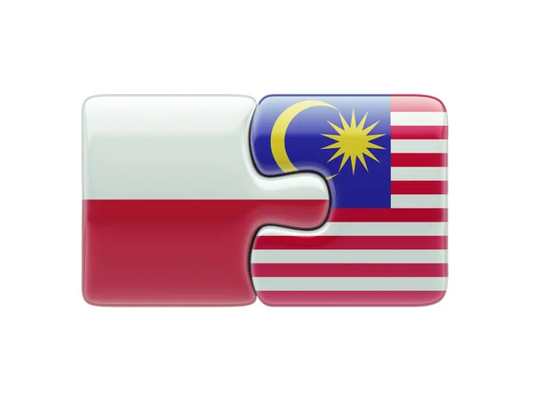 ポーランド マレーシア パズル コンセプト — ストック写真