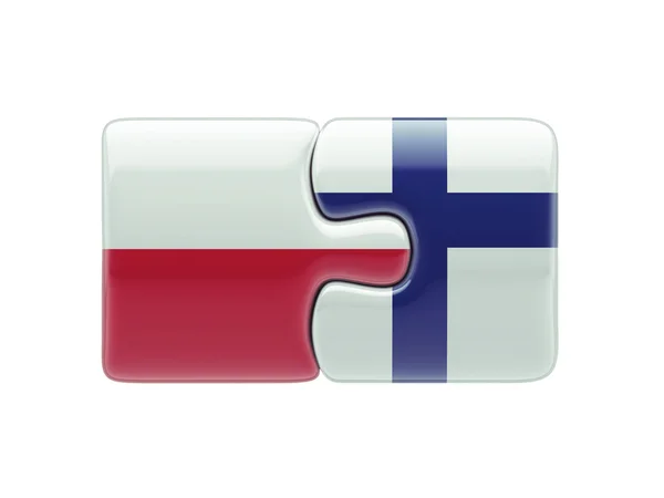 Koncept Puzzle Finsko Polsko — Stock fotografie