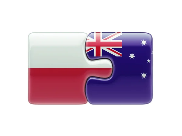 Poland Australia  Puzzle Concept — Stock Photo, Image