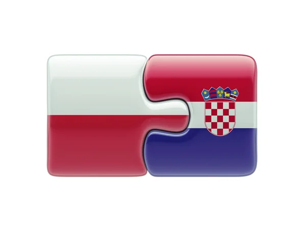 Polonia Croazia Puzzle Concept — Foto Stock