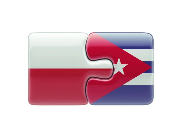 Polonia Cuba Puzzle Concept — Foto Stock