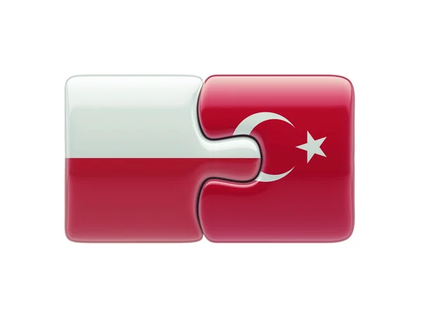 Koncept Puzzle Turecko Polsko — Stock fotografie