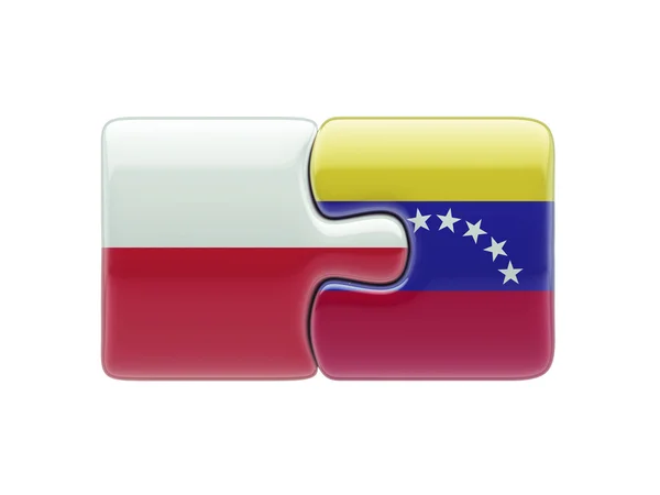 ポーランド ベネズエラ パズル コンセプト — ストック写真