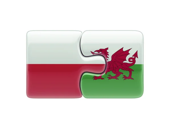 Poland Wales  Puzzle Concept — Stock Photo, Image