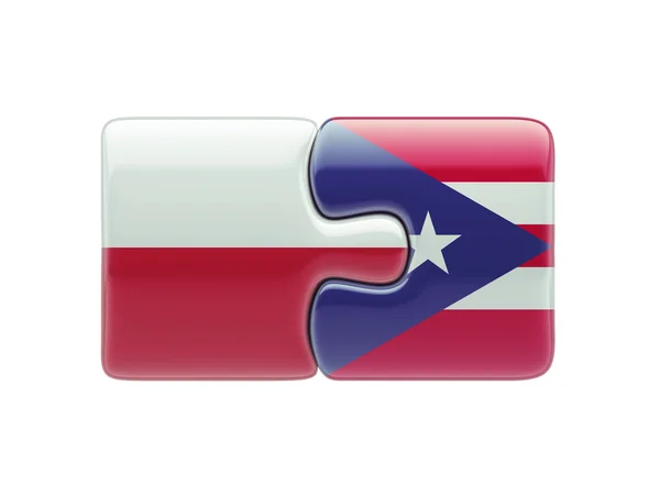 Poland Puerto Rico  Puzzle Concept — Stock Photo, Image