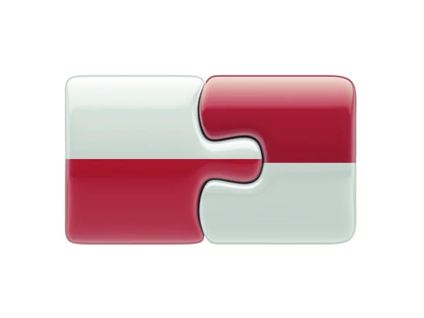 폴란드 인도네시아 퍼즐 개념 — 스톡 사진