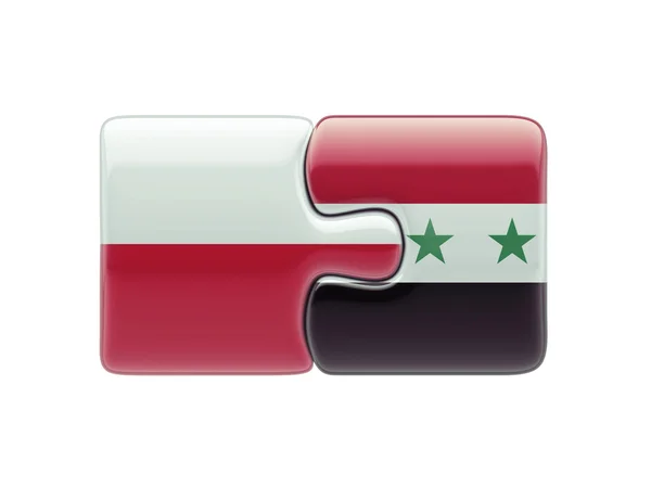 Syria Poland  Puzzle Concept — Stock Photo, Image