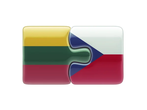 Lithuania Czech Republic  Puzzle Concept — Stock Photo, Image