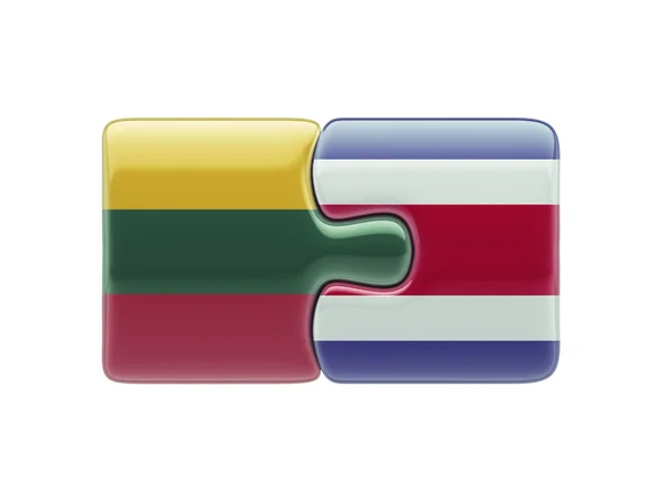 立陶宛哥斯达黎加拼图概念 — 图库照片