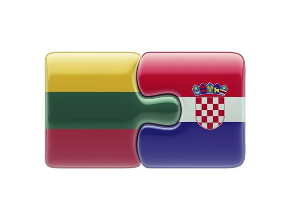 Litwa Chorwacja logiczne pojęcia — Zdjęcie stockowe
