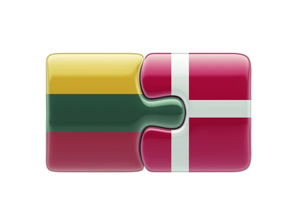 Lituanie Danemark Puzzle Concept — Photo