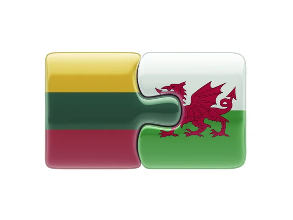 Lithuania Wales  Puzzle Concept — Stock Photo, Image