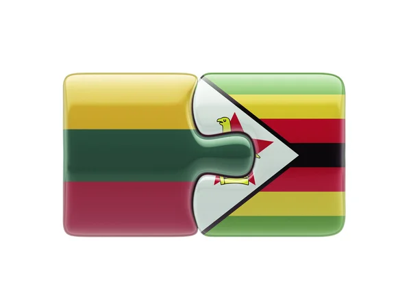 Lithuania Zimbabwe  Puzzle Concept — Stock Photo, Image