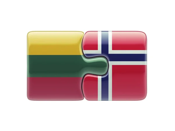 Litauen Norge pussel koncept — Stockfoto
