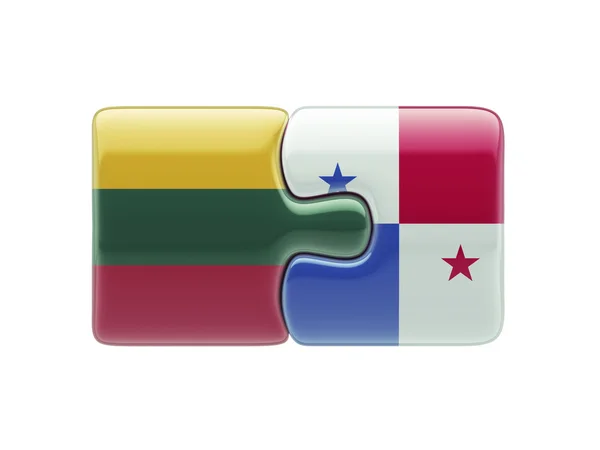 Lituania Panamá Puzzle Concepto — Foto de Stock