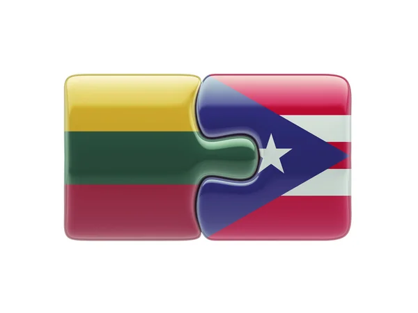 Lituania Puerto Rico Puzzle Concept — Foto Stock