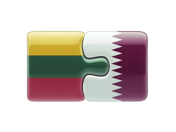 Lituania Qatar Puzzle Concept — Foto Stock