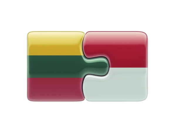 Lituania Indonesia Puzzle Concepto —  Fotos de Stock