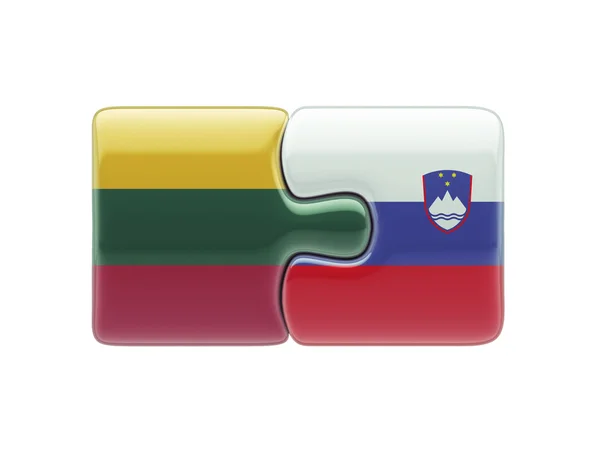 Lituania Slovenia Puzzle Concept — Foto Stock