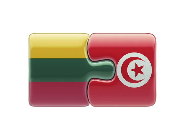 Tunisia Lithuania  Puzzle Concept — Stock Photo, Image