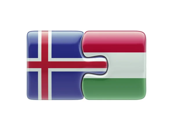 Islande Hongrie Puzzle Concept — Photo