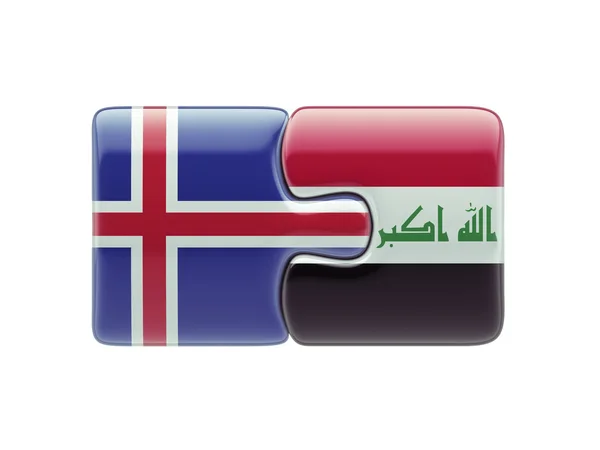 Iceland Iraq  Puzzle Concept — Stock Photo, Image