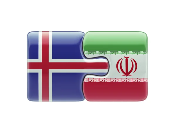 Islandia Irán Puzzle Concepto — Foto de Stock