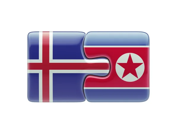 アイスランド北朝鮮パズル コンセプト — ストック写真
