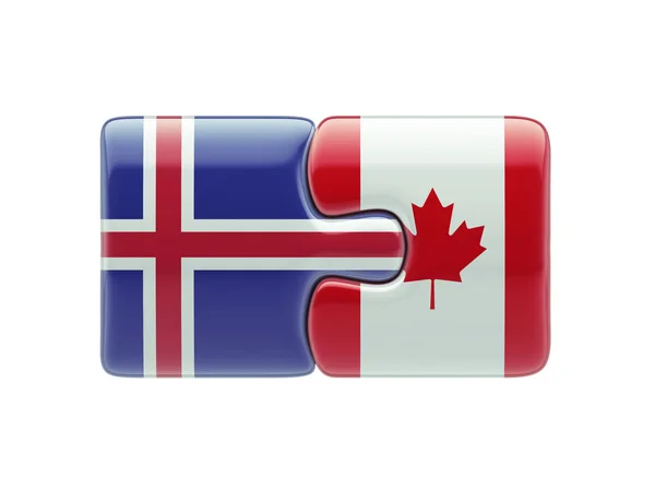 Islandia Canadá Puzzle Concepto —  Fotos de Stock