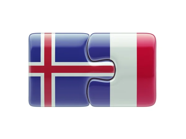 Islândia França Puzzle Concept — Fotografia de Stock
