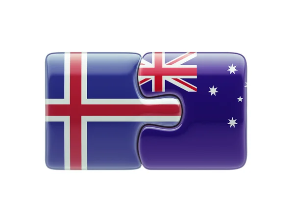 IJsland Australië puzzel Concept — Stockfoto