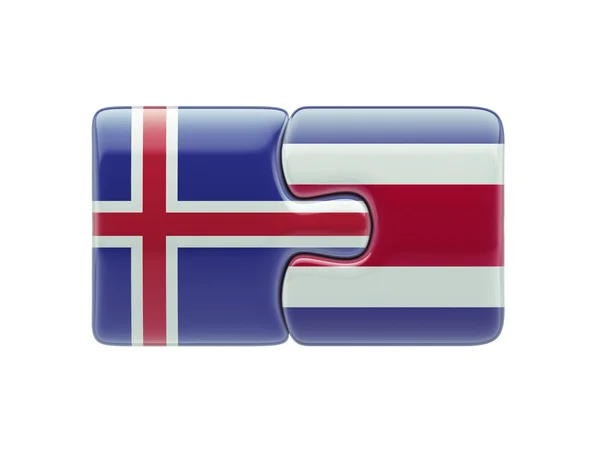 Iceland Costa Rica Puzzle Concept — Stock Photo, Image