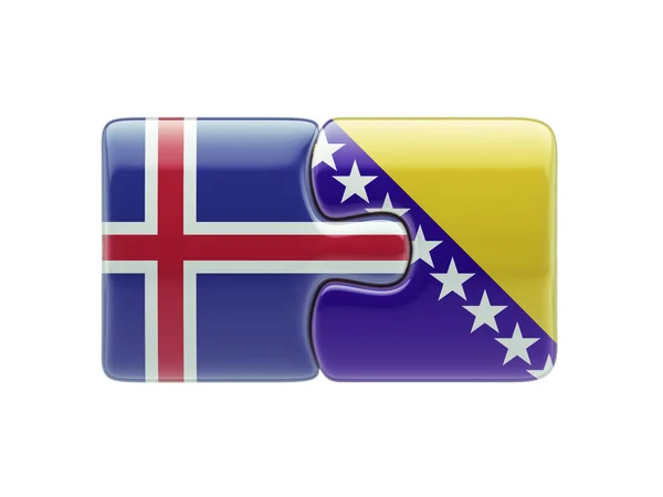 Iceland Bosnia and Herzegovina Puzzle Concept — Stock Photo, Image