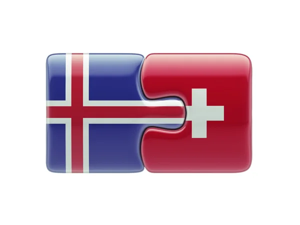 Islandia Suiza Puzzle Concepto — Foto de Stock