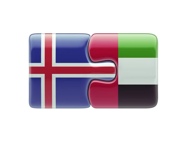 Islandia Emiratos Árabes Unidos Puzzle Concepto — Foto de Stock