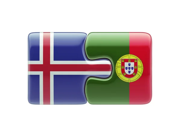 Islandia Portugal Puzzle Concepto — Foto de Stock