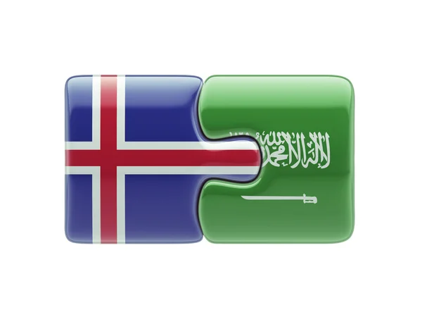 Islandia Arabia Saudita Puzzle Concepto — Foto de Stock