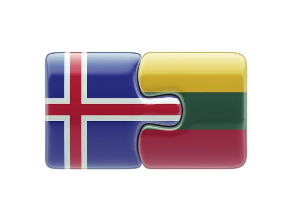 Islande Lituanie Puzzle Concept — Photo