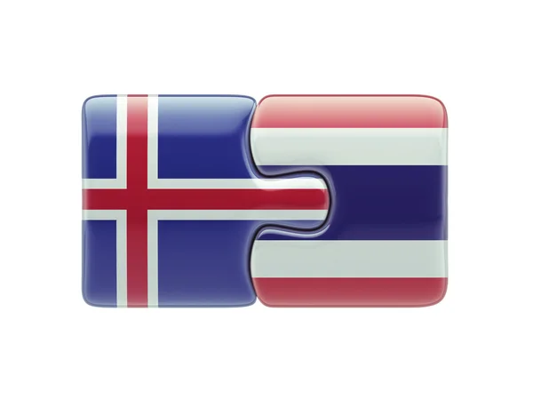 Thailand Iceland  Puzzle Concept — Stock Photo, Image