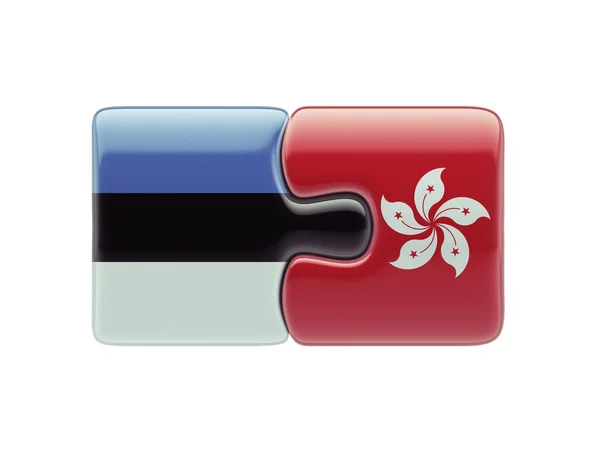 Concepto de Estonia Hong Kong rompecabezas — Foto de Stock