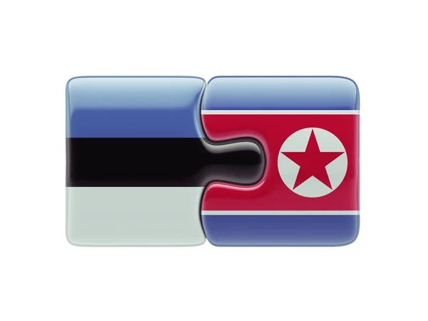 Estonia North Korea  Puzzle Concept — Stock Photo, Image