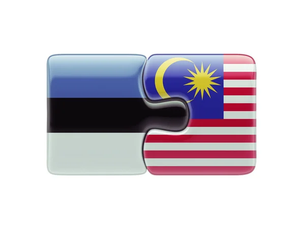 Estonia Malaysia  Puzzle Concept — Stock Photo, Image