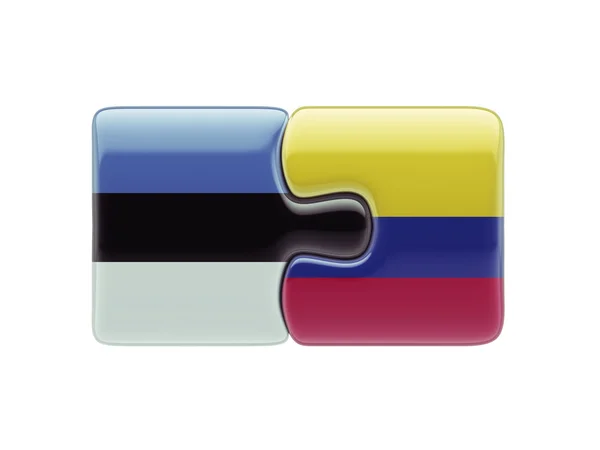 Concetto di Puzzle di Colombia Estonia — Foto Stock