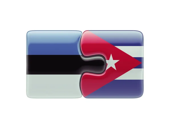 Concetto di Puzzle di Cuba Estonia — Foto Stock