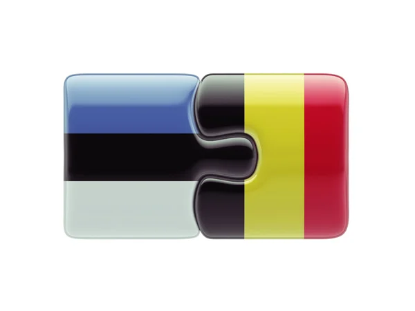 Estonia Belgio Puzzle Concept — Foto Stock