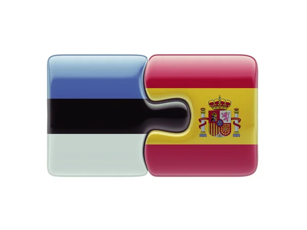 Estland Spanien pussel koncept — Stockfoto