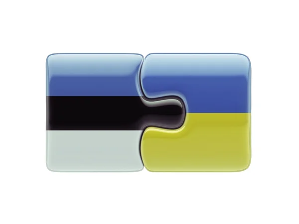 Estonia Ukraine  Puzzle Concept — Stock Photo, Image