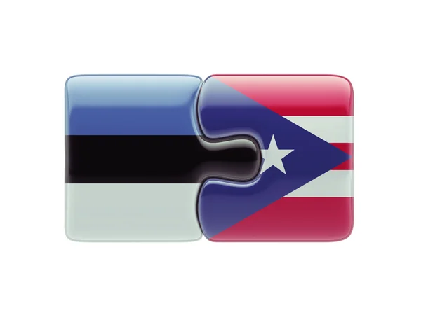 Estonia Puerto Rico  Puzzle Concept — Stock Photo, Image