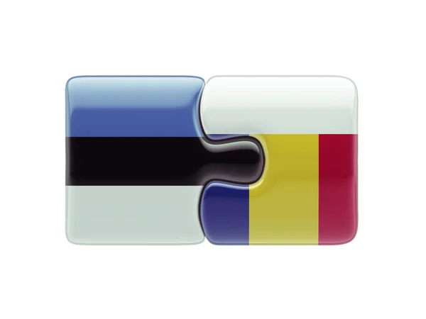 Estonia Rumania Puzzle Concepto —  Fotos de Stock