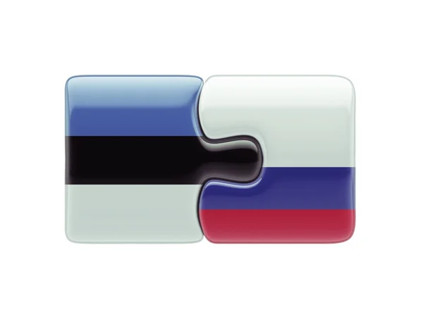 Estonia Rusia Puzzle Concepto — Foto de Stock